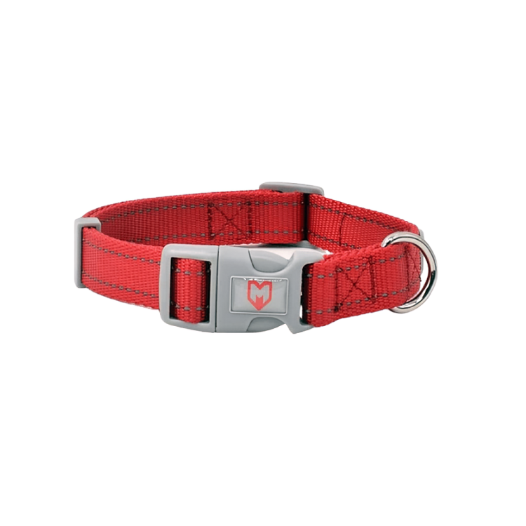Red Nylon Reflective Dog Collar with Adjustable Buckle - Pet City Shop