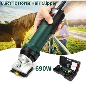 Electric Horse Hair Clipper Cutting Machine – 690W Heavy Duty, 6-Speed Adjustable Equine Shears (110V / 220V)